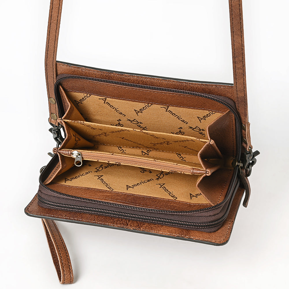 American Darling ADBG544 Wallet Hand Tooled Genuine Leather Women Bag Western Handbag Purse