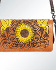 American Darling ADBG554 Organiser Hand Tooled Genuine Leather Women Bag Western Handbag Purse