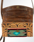 ADBG557DAR1 American Darling Hand Tooled Saddle Blanket Genuine Leather Women Bag Western Handbag Purse