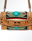 ADBG557DAR1 American Darling Hand Tooled Saddle Blanket Genuine Leather Women Bag Western Handbag Purse