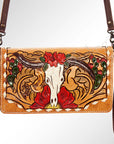 American Darling ADBG559 Organiser Hand Tooled Genuine Leather Women Bag Western Handbag Purse