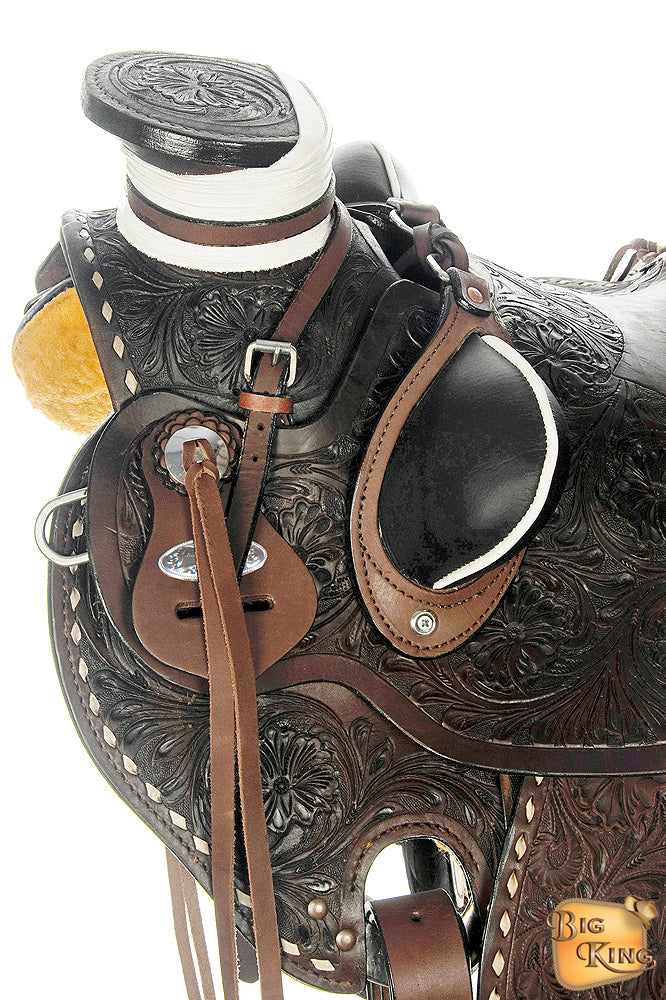 Western Horse Wade Saddle American Leather Trail Barrel Hilason Dark Brown
