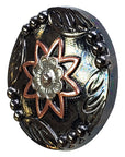 HILASON Western Screw Back 3 Tone Antique Floral Finishing Concho Saddle & Tack