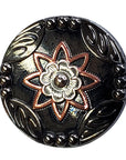 HILASON Western Screw Back 3 Tone Antique Floral Finishing Concho Saddle & Tack