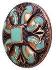 HILASON Western Screw Back Antique Copper Enamel Concho Turquoise Saddle & Tack