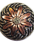 1 1/4 In Hilason Western Horse Floral Screw Back 2 Tone Finishing Tack Headstall Saddle Concho