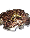 1 1/2" Hilason Western Horse Concho 3-Tone Finish Steer Head Brown
