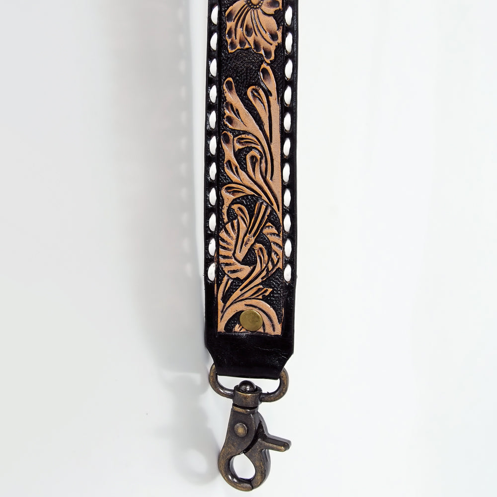 American Darling ADSTF112WHBU Hand Tooled Genuine Leather Crossbody Handle Strap For Bags