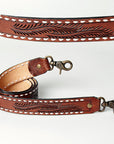 American Darling ADSTF125WHBU Hand Tooled Genuine Leather Crossbody Handle Strap For Bags