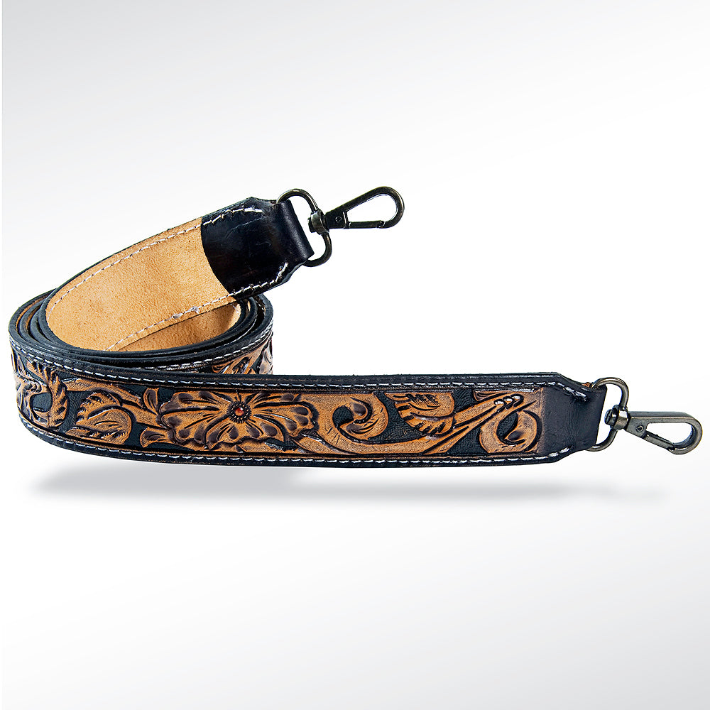 American Darling ADSTF126 Hand Tooled Genuine Leather Crossbody Handle Strap For Bags