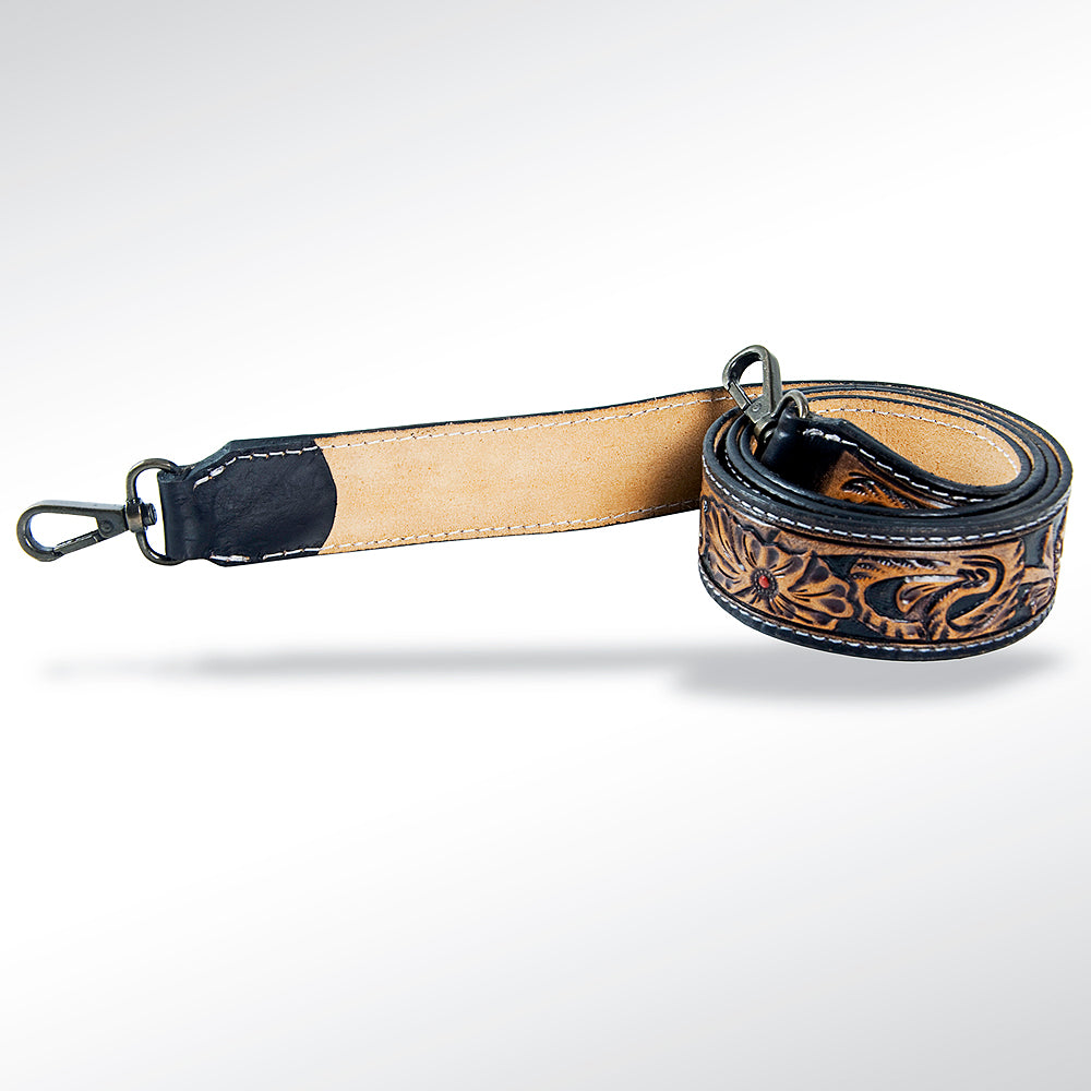 American Darling ADSTF126 Hand Tooled Genuine Leather Crossbody Handle Strap For Bags