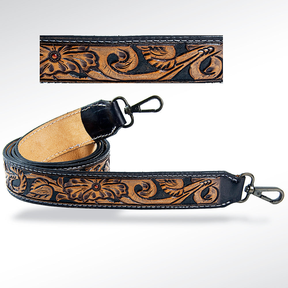 American Darling ADSTF126 Hand Tooled Genuine Leather Crossbody Handle Strap For Bags