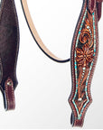 American Darling Western Horse Floral Genuine Leather Headstall Tack Set