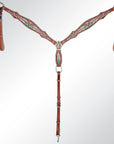 American Darling Western Horse Leaf Genuine Leather Headstall Tack Set