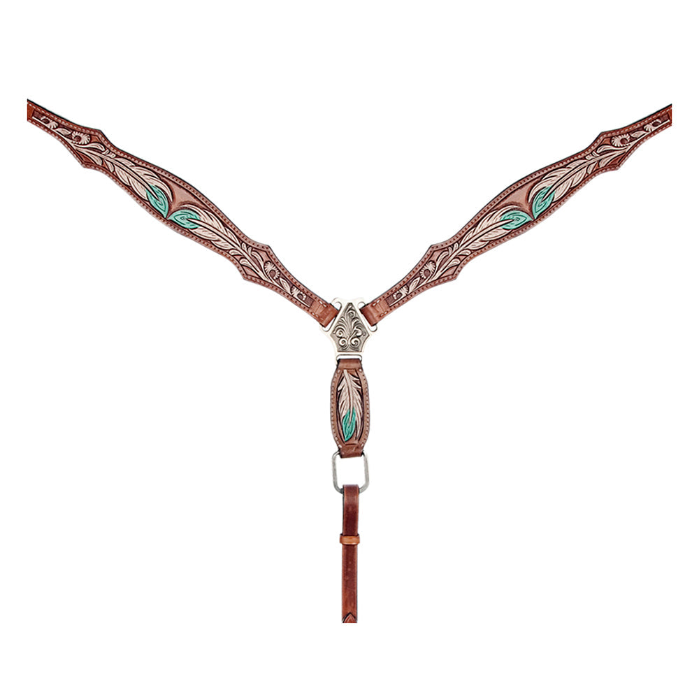 American Darling Western Horse Leaf Genuine Leather Headstall Tack Set