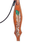 American Darling Western Horse Leaf Genuine Leather Headstall Tack Set