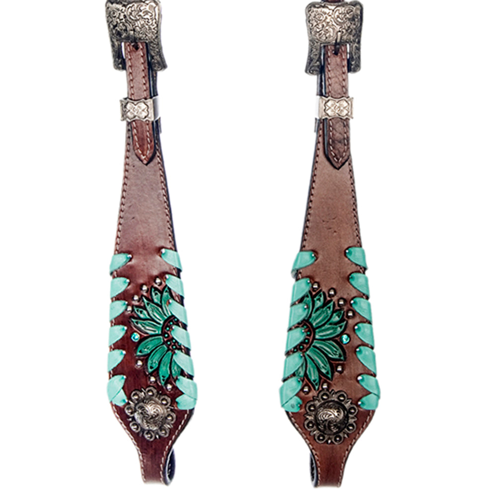 American Darling Western Horse Floral Headstall Tack Set Genuine Leather