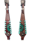 American Darling Western Horse Floral Headstall Tack Set Genuine Leather