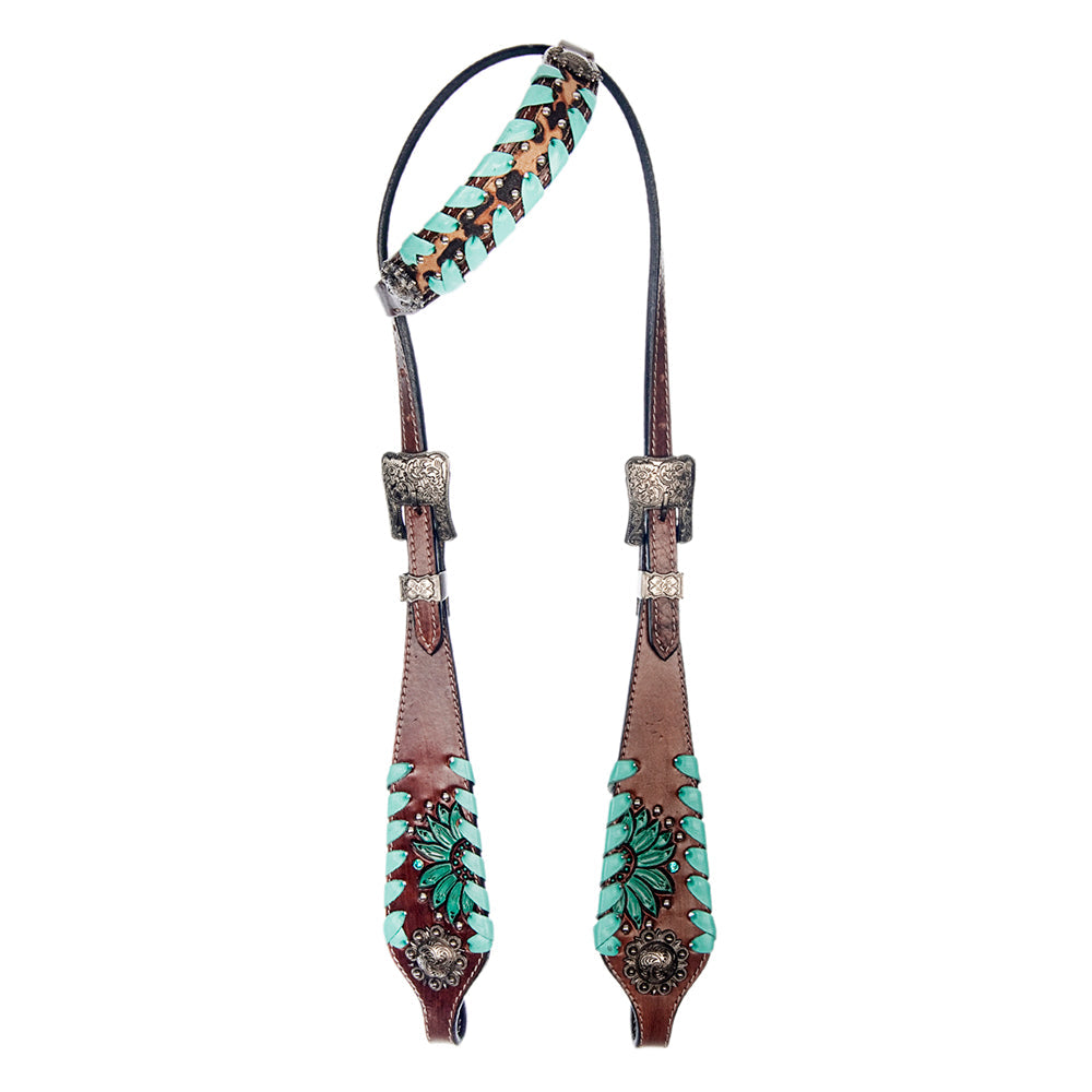 American Darling Western Horse Floral Headstall Tack Set Genuine Leather