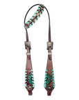 American Darling Western Horse Floral Headstall Tack Set Genuine Leather