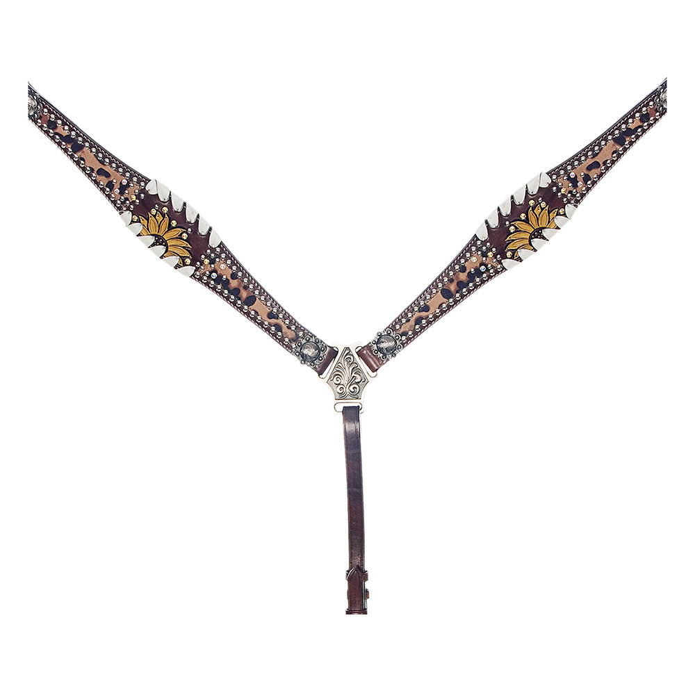 American Darling Western Horse Floral Headstall Tack Set Genuine Leather