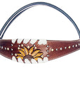 American Darling Western Horse Floral Headstall Tack Set Genuine Leather