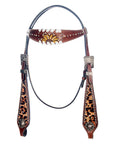 American Darling Western Horse Floral Headstall Tack Set Genuine Leather