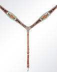 American Darling Western Horse Floral Headstall Tack Set Genuine Leather
