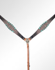 American Darling Western Horse Floral Headstall Tack Set Genuine Leather
