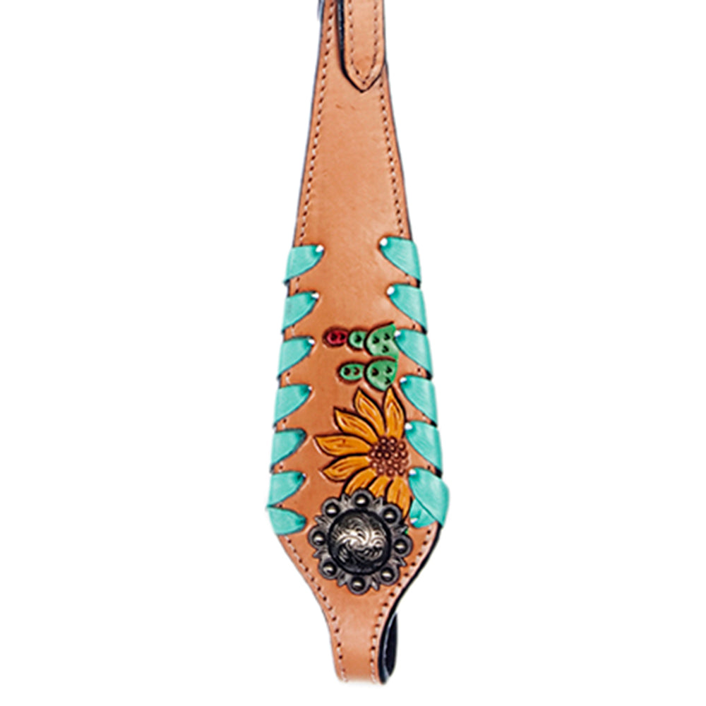 American Darling Western Horse Floral Headstall Tack Set Genuine Leather