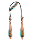 American Darling Western Horse Floral Headstall Tack Set Genuine Leather