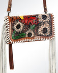 American Darling ADBG584 Organiser Hand Tooled Genuine Leather Women Bag Western Handbag Purse