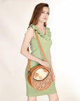 American Darling ADBG563TAW Canteen Hand Tooled Hair-On Genuine Leather Women Bag Western Handbag Purse