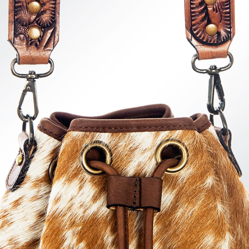 American Darling ADBG569A Bucket Hand Tooled Saddle Blanket Genuine Leather Women Bag Western Handbag Purse