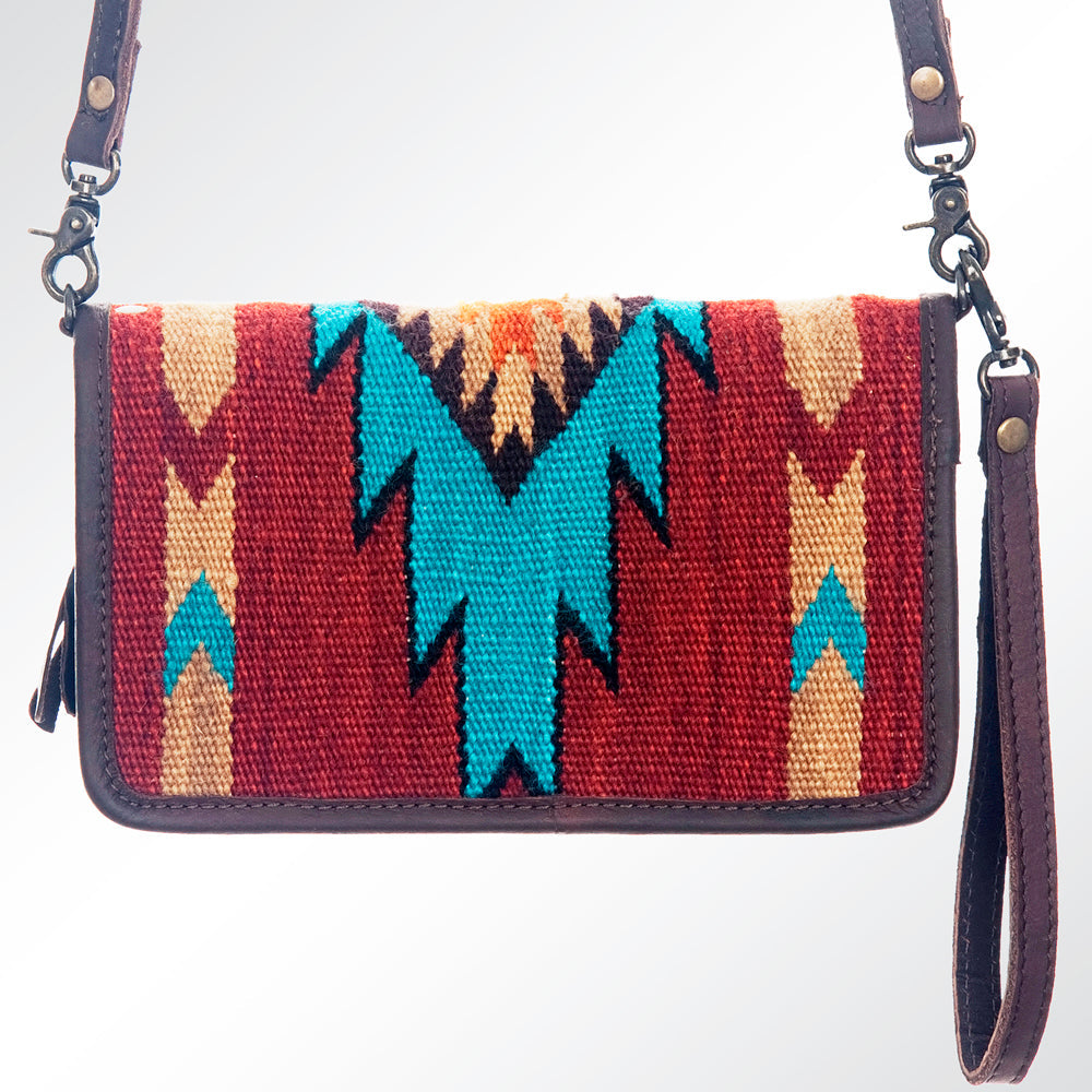 American Darling ORGANISER Upcycled Wool Genuine Leather women bag western handbag purse