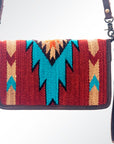 American Darling ORGANISER Upcycled Wool Genuine Leather women bag western handbag purse