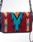 American Darling ORGANISER Upcycled Wool Genuine Leather women bag western handbag purse