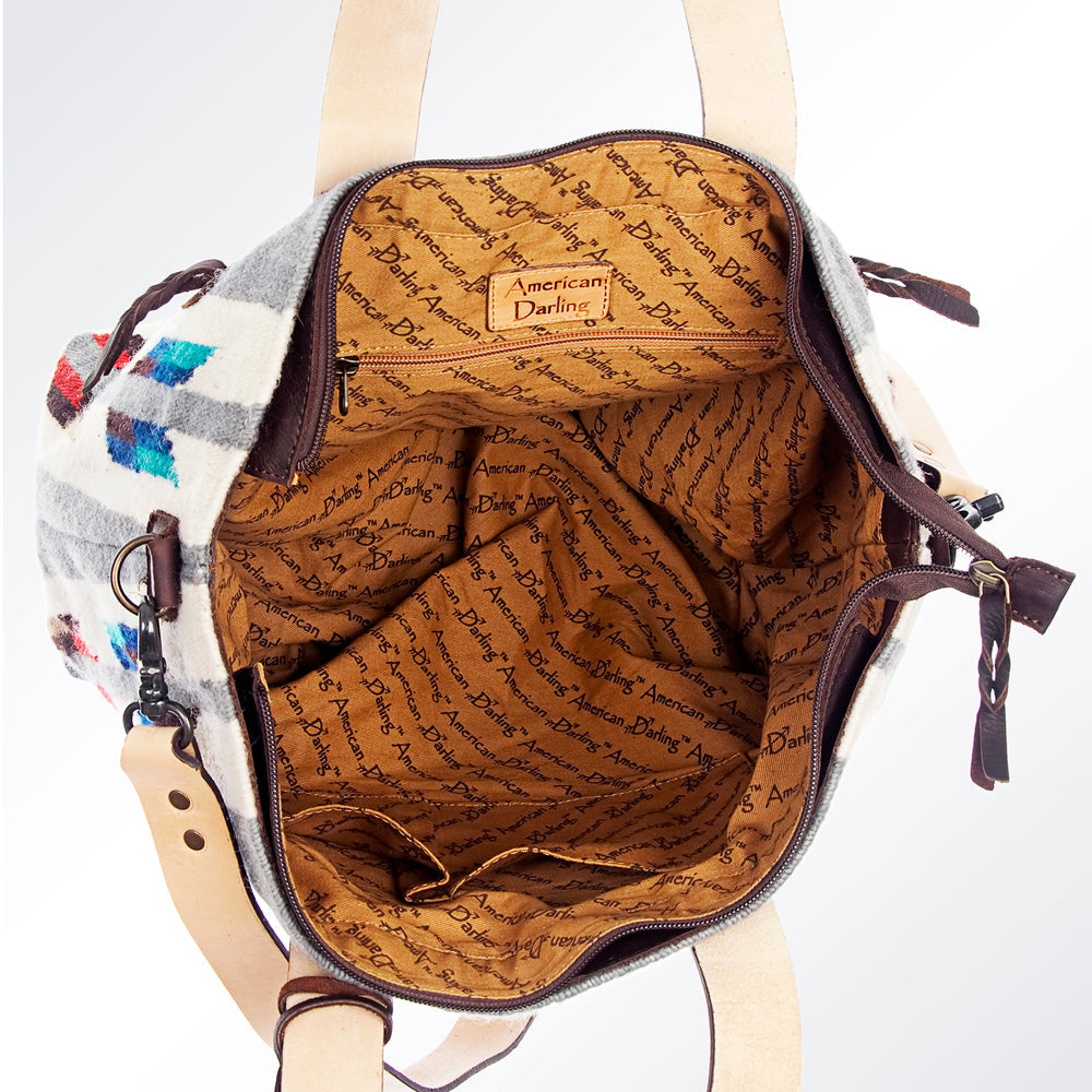 American Darling ADBG573D1 Tote Saddle Blanket Genuine Leather Women Bag Western Handbag Purse