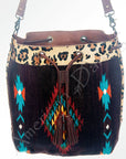 American Darling ADBG574D1 Large Crossbody Saddle Blanket Hair On Genuine Leather Women Bag Western Handbag Purse