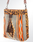 American Darling ADBG574D1 Large Crossbody Saddle Blanket Hair On Genuine Leather Women Bag Western Handbag Purse