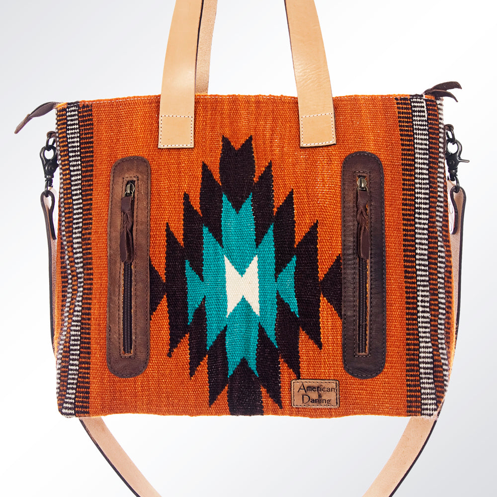 American Darling Tote Saddle Blanket Genuine Leather Women Bag Western Handbag Purse