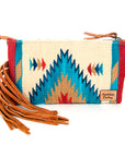 American Darling ADBG344TANB Wristlet Hand Tooled Saddle Blanket Genuine Leather Women Bag Western Handbag Purse