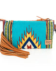American Darling ADBG344TANC Wristlet Hand Tooled Saddle Blanket Genuine Leather Women Bag Western Handbag Purse
