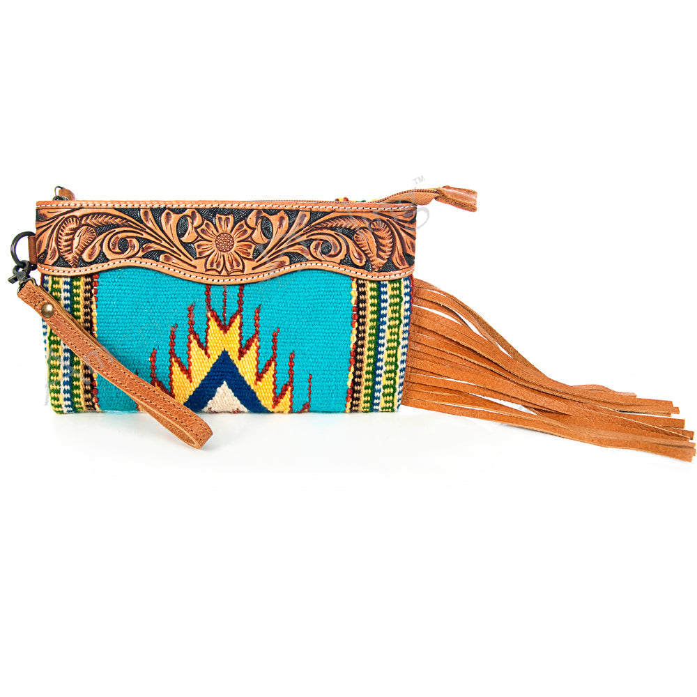 American Darling Wristlet Genuine Leather Women Bag W. Handbag Purse –