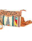 American Darling ADBG344TAND Wristlet Hand Tooled Saddle Blanket Genuine Leather Women Bag Western Handbag Purse