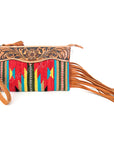 American Darling ADBG344TANDAR3 Wristlet Hand Tooled Saddle Blanket Genuine Leather Women Bag Western Handbag Purse