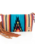 American Darling ADBG344TANDAR7 Wristlet Hand Tooled Saddle Blanket Genuine Leather Women Bag Western Handbag Purse