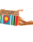 American Darling ADBG344TANDAR12 Wristlet Hand Tooled Saddle Blanket Genuine Leather Women Bag Western Handbag Purse
