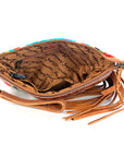 American Darling ADBG344TANDAR12 Wristlet Hand Tooled Saddle Blanket Genuine Leather Women Bag Western Handbag Purse