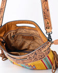 American Darling ADBG496A Clutch Hand Tooled Saddle Blanket Genuine Leather Women Bag Western Handbag Purse